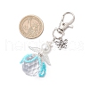 Flower Angel Glass Pearl & Glass Seed Pendant Decorations HJEW-MZ00239-02-3