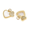 Brass Micro Pave Clear Cubic Zirconia Pendants KK-S526-66G-2