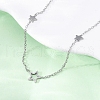 304 Stainless Steel Star Link Chain Necklaces NJEW-R026-13P-3