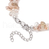 Natural Black Gold Rutilated Quartz Chip Beaded Anklets for Women AJEW-AN00695-4