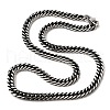 304 Stainless Steel Cuban Link Chain Necklace NJEW-P288-01B-AS-1-1