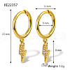 S925 Sterling Silver Cubic Zirconia Lightning Hoop Earrings OB5526-13-1