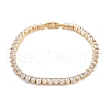 Brass Pave Clear Cubic Zirconia Teardrop Link Bracelets BJEW-YWC0002-08G-1
