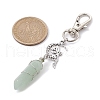 Pointed Natural Green Aventurine Pendant Decorations HJEW-JM01688-04-3