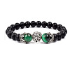Natural Frosted Stone Round Beads Stretch Bracelets QM6104-8-1