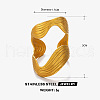 Wave Shape 304 Stainless Steel Cuff Rings for Women FS-WG77DEA-01-2