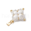 Natural Howlite & Glass Seed Beaded Star Pendants PALLOY-MZ00692-04-4