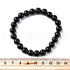 Natural Tourmaline Round Beaded Stretch Bracelets for Men Women BJEW-G743-01A-5