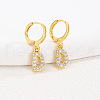 Brass Micro Pave Clear Cubic Zirconia Hoop Earrings FS-WGAF6E5-11-1