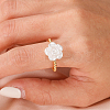 Elegant Brass Resin Finger Rings for Women OS7706-2