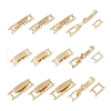 SUPERFINDINGS 12Pcs 3 Styles Brass Fold Over Clasps Sets FIND-FH0010-54-1