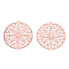 Rack Plating Brass Filigree Pendants KKC-T001-65RG-2