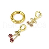 Brass Micro Pave Cubic Zirconia Spring Gate Rings KK-M322-07G-2