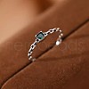 Square Brass Micro Pave Cubic Zirconia Cuff Rings FS-WG71659-01-1