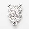 Tibetan Style Alloy Cabochon Connector Settings X-TIBE-T006-8x10-AS-LF-3
