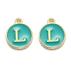 Golden Plated Alloy Enamel Charms X-ENAM-Q437-15L-1