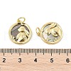 Brass Pave Natural Paua Shell/Abalone Shell Pendants KK-P300-20G-3