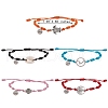Natural Cowrie Shell & Tree & Turtle & Wave Link Bracelets Set BJEW-SW00030-7