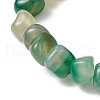 Natural Agate Nuggets Beaded Stretch Bracelets for Men Women BJEW-JB11957-02-4