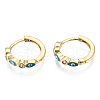 Brass Micro Pave Cubic Zirconia Huggie Hoop Earrings X-EJEW-T014-09G-02-NF-4