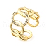 Brass Micro Pave Cubic Zirconia Cuff Rings for Women RJEW-F184-16G-2