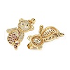 Brass Micro Pave Cubic Zirconia Pendants KK-S526-34G-2