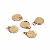 Brass Micro Pave Clear Cubic Zirconia Charms ZIRC-L091-041G-1