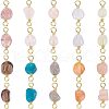 SUPERFINDINGS 20Pcs 10 Style Natural Mixed Gemstone Links Connectors G-FH0001-57-1