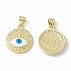 Rack Plating Brass Micro Pave Clear Cubic Zirconia Pendants ZIRC-C041-23G-1