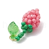 Glass Seed Beaded Rose Pendants PALLOY-MZ00627-05-4