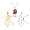   2 Colors 925 Sterling Silver Pendant Irregular Cabochon Settings STER-PH0002-02A-7