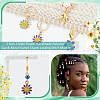  2 Sets 2 Style Flower Handmade Polymer Clay & Alloy Enamel Charm Locking Stitch Marker HJEW-NB0002-09-4