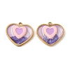 304 Stainless Steel Enamel Pendants STAS-U057-25G-1