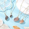 2Pcs 2 Styles Electroplate Natural Spiral Shell Pendant Necklaces NJEW-JN05181-1