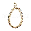 Bohemian Brass & Colorful Glass Seed Beads Double Layer Anklets AJEW-Z046-04G-2