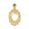 Brass Micro Pave Clear Cubic Zirconia Pendant Cabochon Settings KK-U026-08G-1