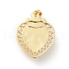 Sacred Heart Brass Pendants KK-G419-08G-4