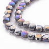 Opaque Electroplate Glass Beads Strands EGLA-N007-002-B05-3