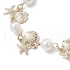 Alloy Shape Shell & Starfish Link Bracelets BJEW-JB11842-3