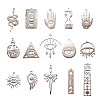 15Pcs 15 Styles 201 Stainless Steel Pendants STAS-CJ0001-188-1