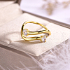 Elegant S925 Sterling Silver Pave Clear Cubic Zirconia Cuff Ladies Ring for Various Occasions PP9789-3