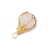 Natural Rose Quartz Pendants PALLOY-JF03396-01-4