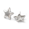 Star Brass Stud Earrings EJEW-M245-15P-2