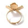 Flower Golden Ion Plating(IP) 304 Stainless Steel Rhinestone Adjustable Rings for Women RJEW-K276-02G-3