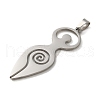 Non-Tarnish 304 Stainless Steel Pendants STAS-O005-06P-2