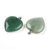 Natural Green Aventurine Pendants G-S364-006B-2