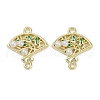 Alloy Green Enamel Fan Connector Charms FIND-M079-07A-G-1