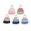 Winter Theme Printed Alloy Pendants PALLOY-H127-03G-1
