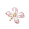 Two Tone Glass Seed Beaded Butterfly Pendants PALLOY-MZ00556-01-4