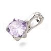 Brass Micro Pave Cubic Zirconia Charms KK-D356-05F-P-2